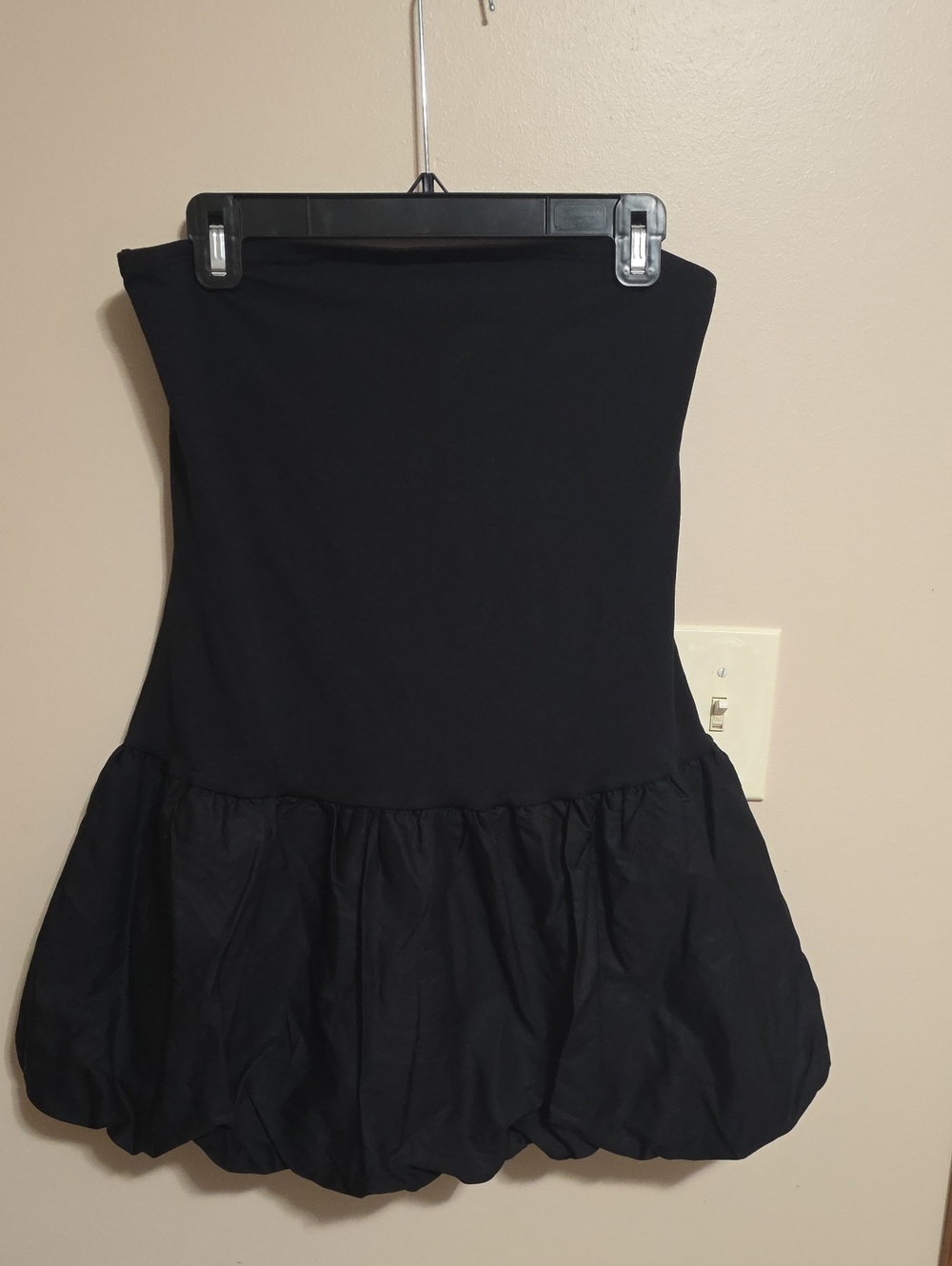 wild fable Black Strapless Bubble Hem Dress